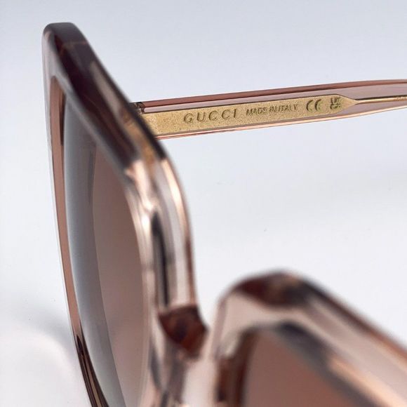 NEW Gucci GG1314S 005 Transparent Brown Mirrored Oversize Square Women Sunglasse main image 4